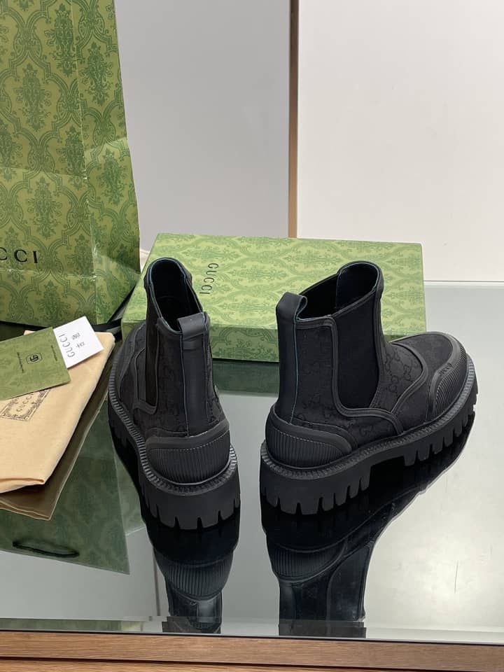 Gucci GG CANVAS ANKLE BOOT Black - vstockx