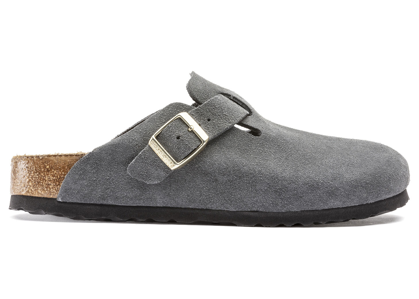 Birkenstock Boston Soft Footbed Suede Dark Grey - vstockx