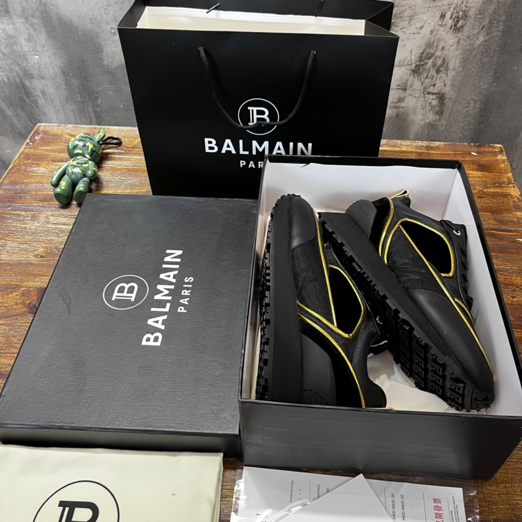 Balmain Velvet nylon and mesh low-top Racer sneaker 19 - vstockx