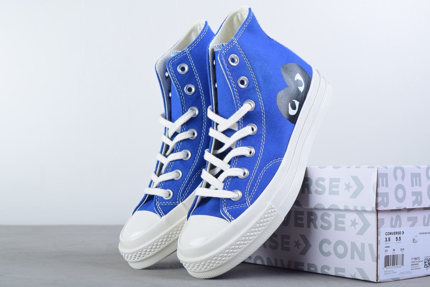 Converse Chuck Taylor All-Star 70s Hi Comme des Garcons PLAY Blue - vstockx