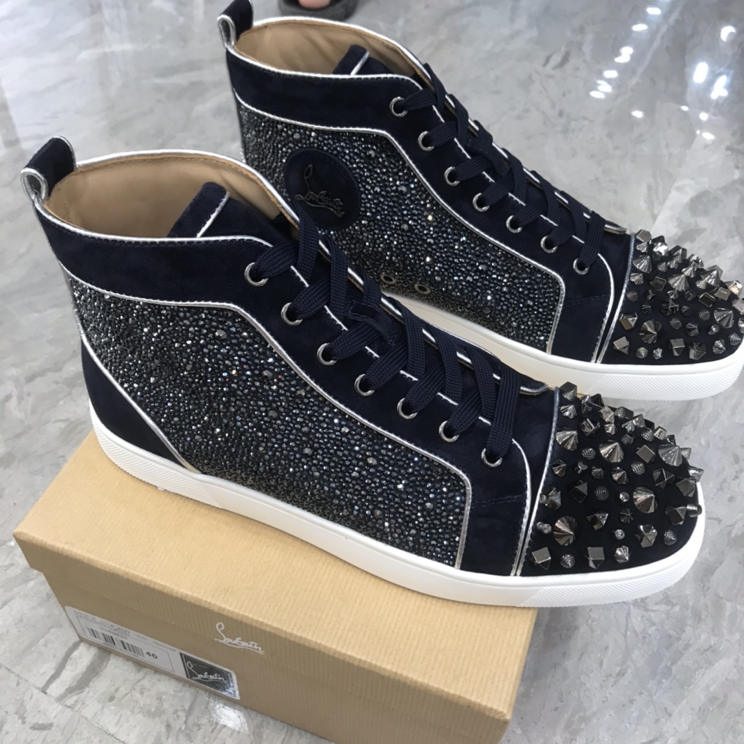 Christian Louboutin Louis Junior Spikes Orlato Flat Sneakers 35 - vstockx