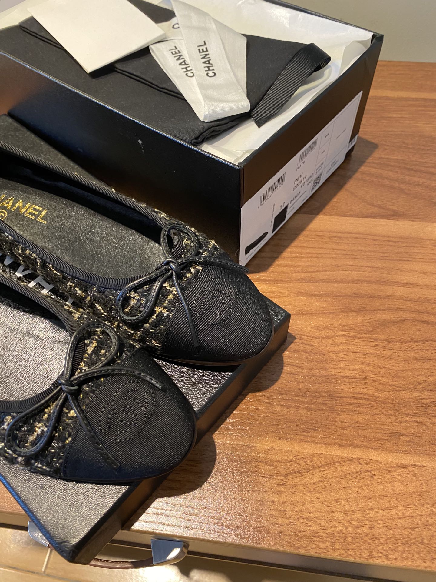 Chanel Ballerinas Fabric & Grosgrain 33 - vstockx