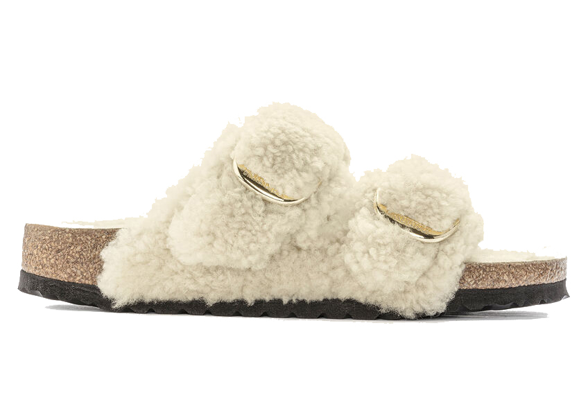 Birkenstock Arizona Big Buckle Teddy Eggshell (Women's) - vstockx