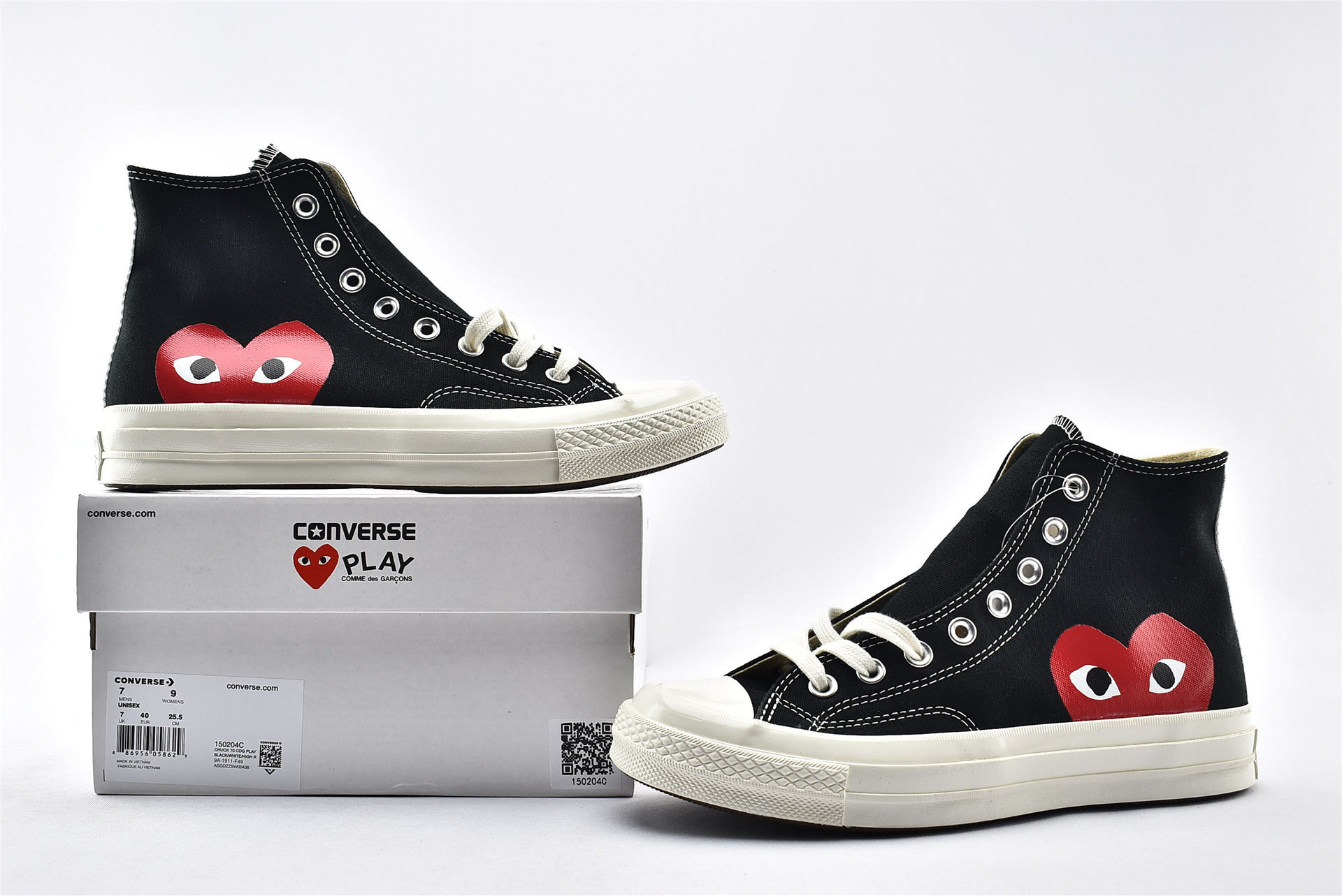 Converse Chuck Taylor All-Star 70s Hi Comme des Garcons PLAY Black - vstockx