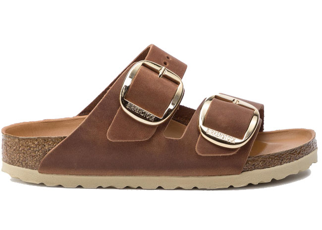 Birkenstock Arizona Big Buckle Oiled Leather Cognac Narrow (Women's) - vstockx