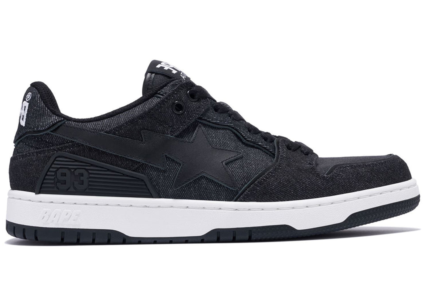 A Bathing Ape Sk8 Sta Black Denim - vstockx