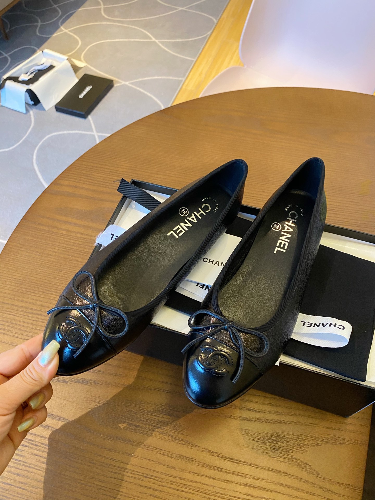 Chanel Ballerinas Fabric & Grosgrain 8 - vstockx