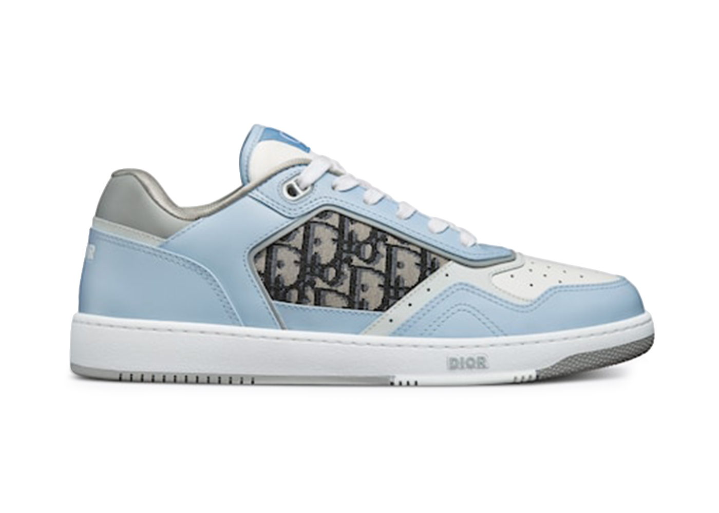 Dior B27 Low Light Blue White and Dior Gray Smooth Calfskin with Beige and Black Dior Oblique Jacquard - vstockx