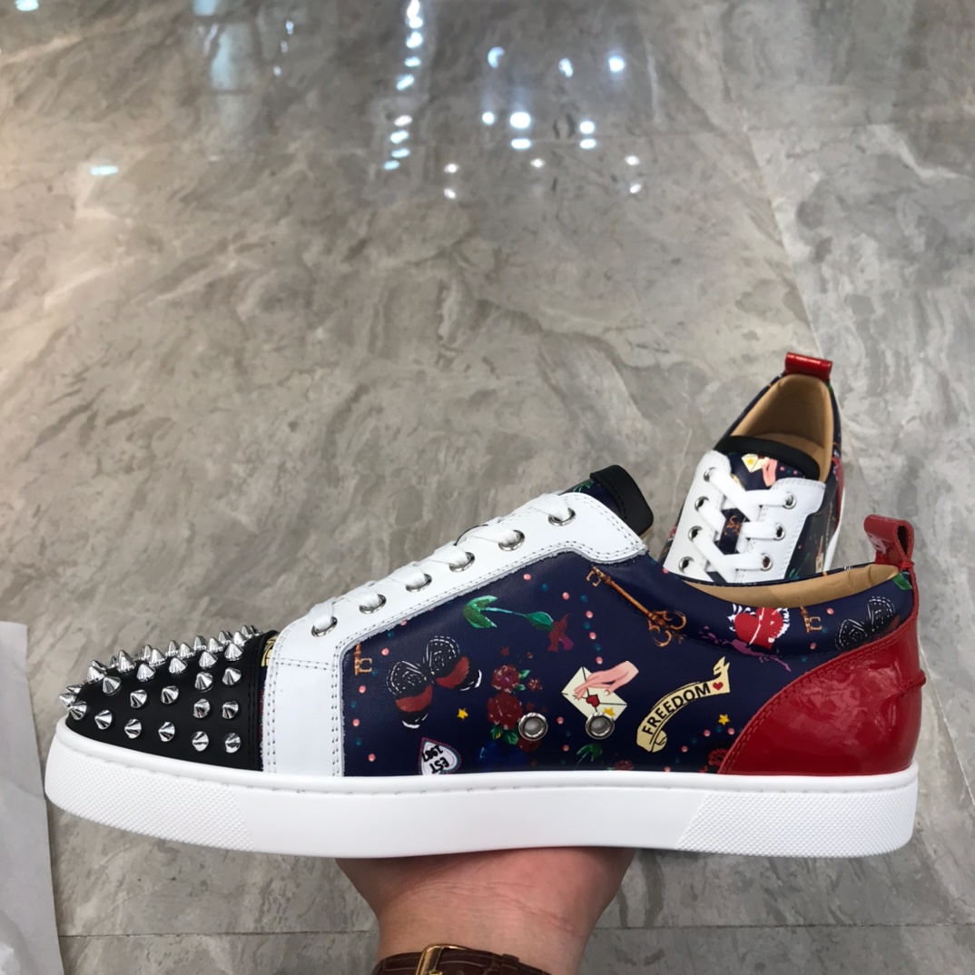 Christian Louboutin Louis Junior Spikes Orlato Flat Sneakers 58 - vstockx