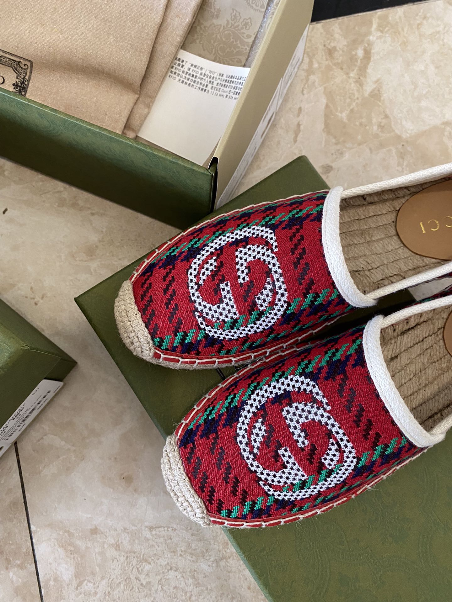 Gucci Leather espadrille with Double G WOMEN 2 - vstockx