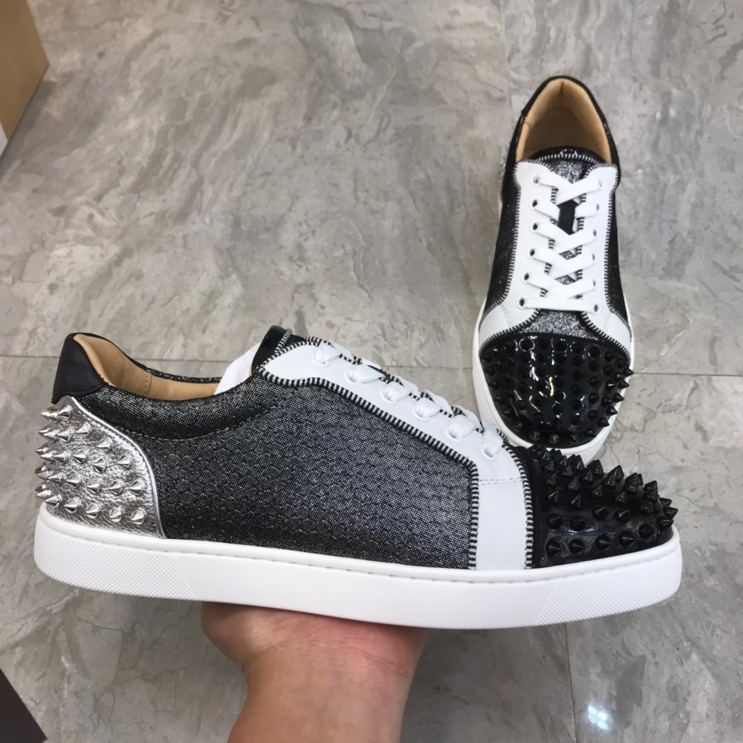 Christian Louboutin Louis Junior Spikes Orlato Flat Sneakers 50 - vstockx