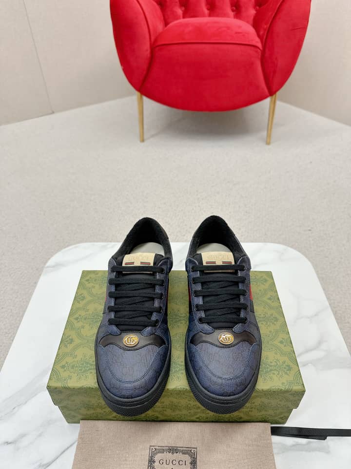 GUCCI Screener Gg-Supreme Sneakers Navy Multi - vstockx