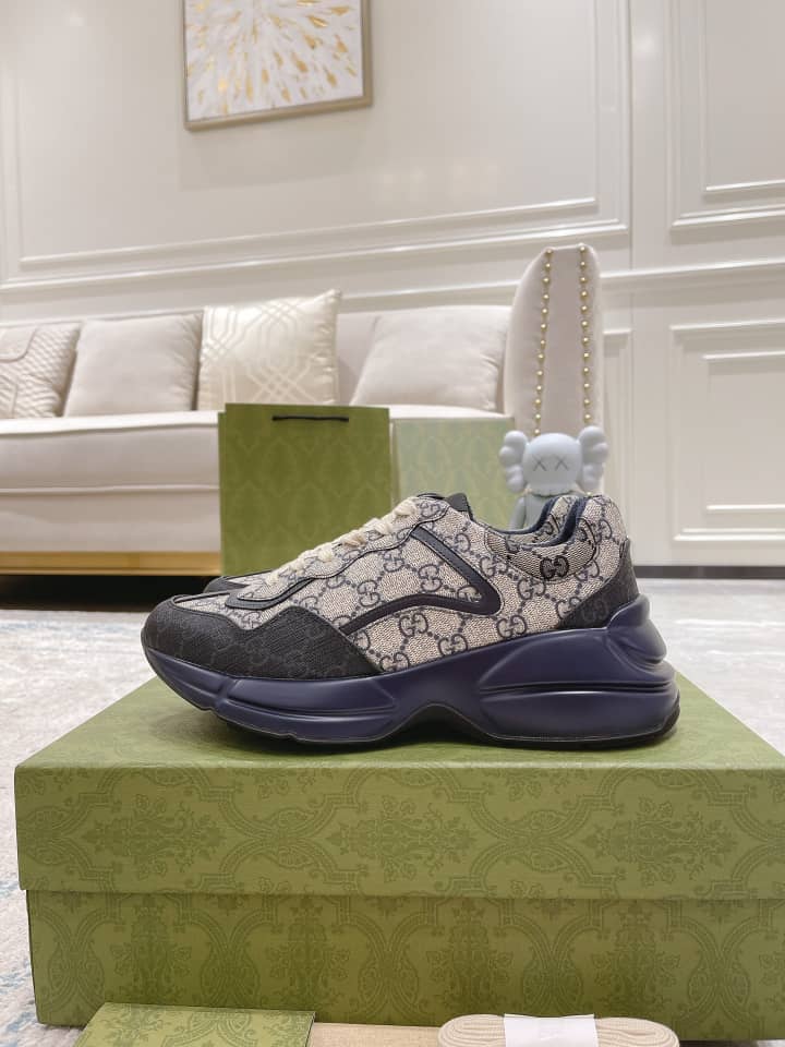 Gucci Rython GG Grey Navy - vstockx