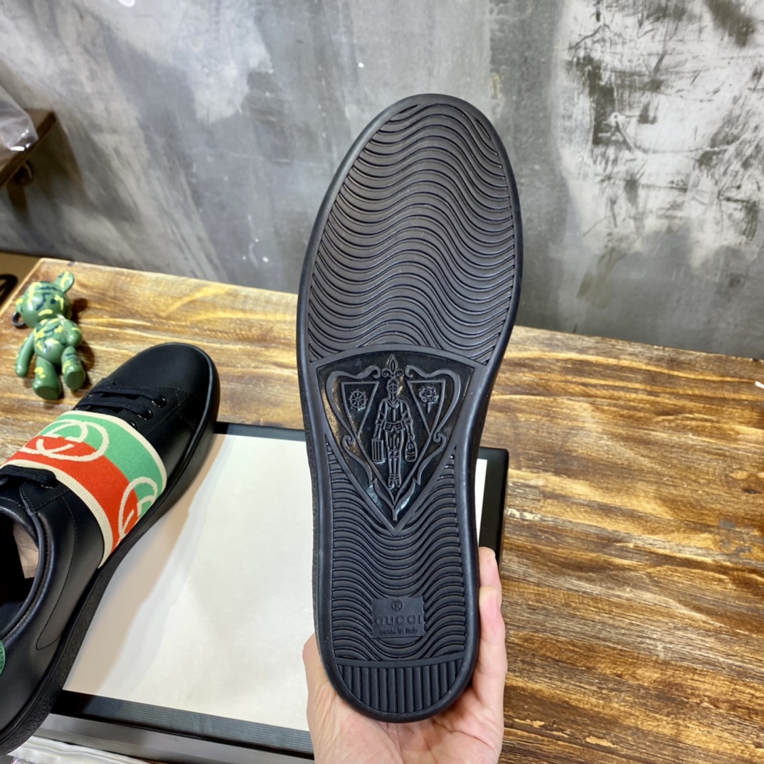 Gucci Ace Elastic Web Interlocking GG Black - vstockx