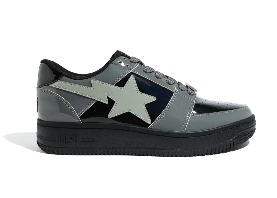 A Bathing Ape Bape Sta Low Black Grey - vstockx