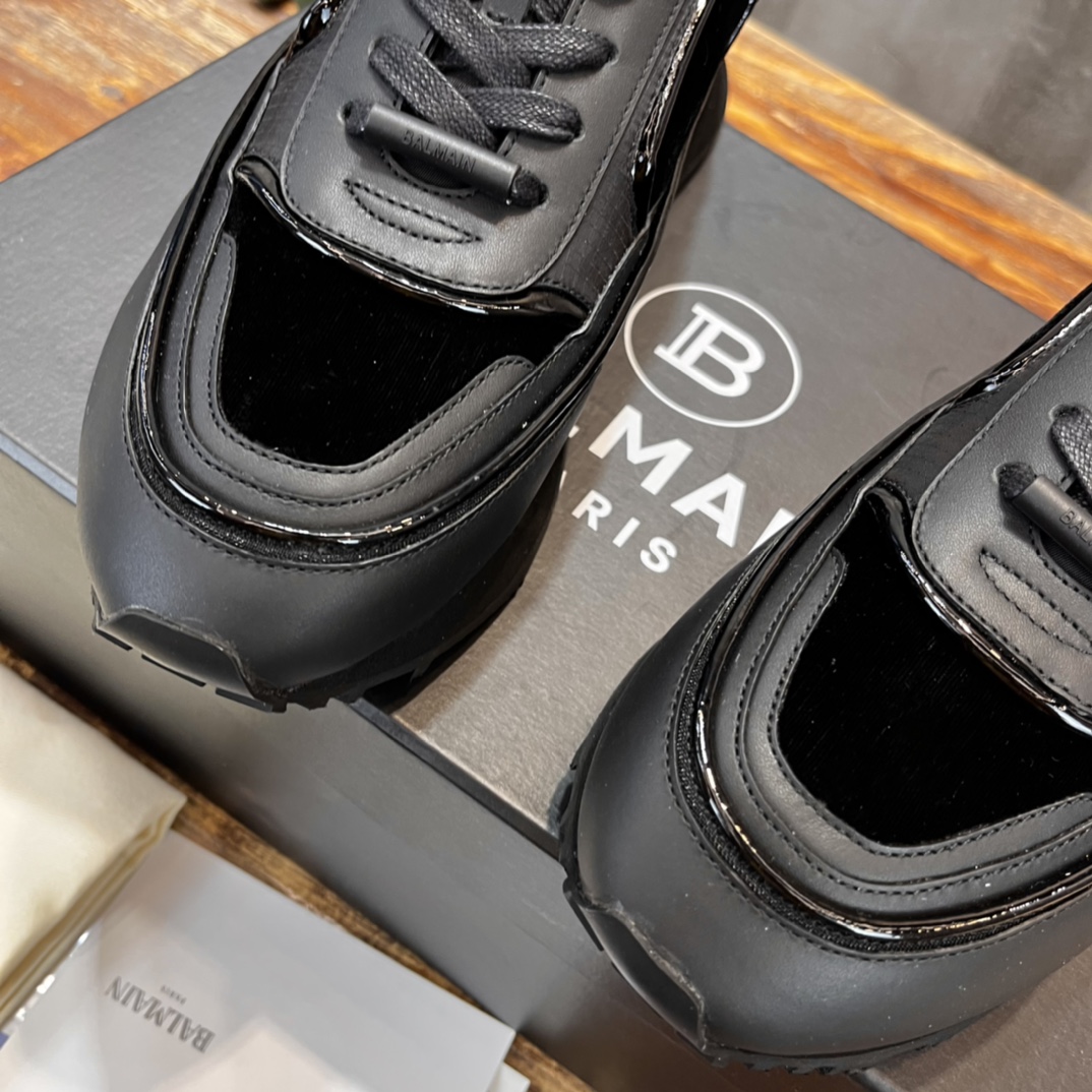 Balmain Velvet nylon and mesh low-top Racer sneaker 20 - vstockx