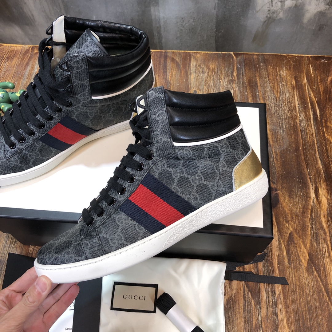 Gucci Ace GG High Top Black - vstockx