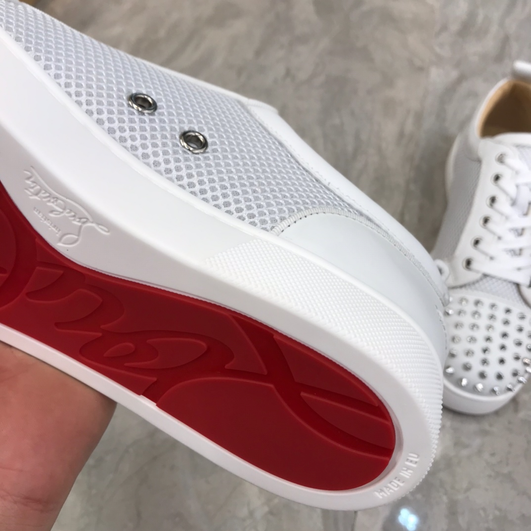 Christian Louboutin Louis Junior Spikes Orlato Flat Sneakers 53 - vstockx