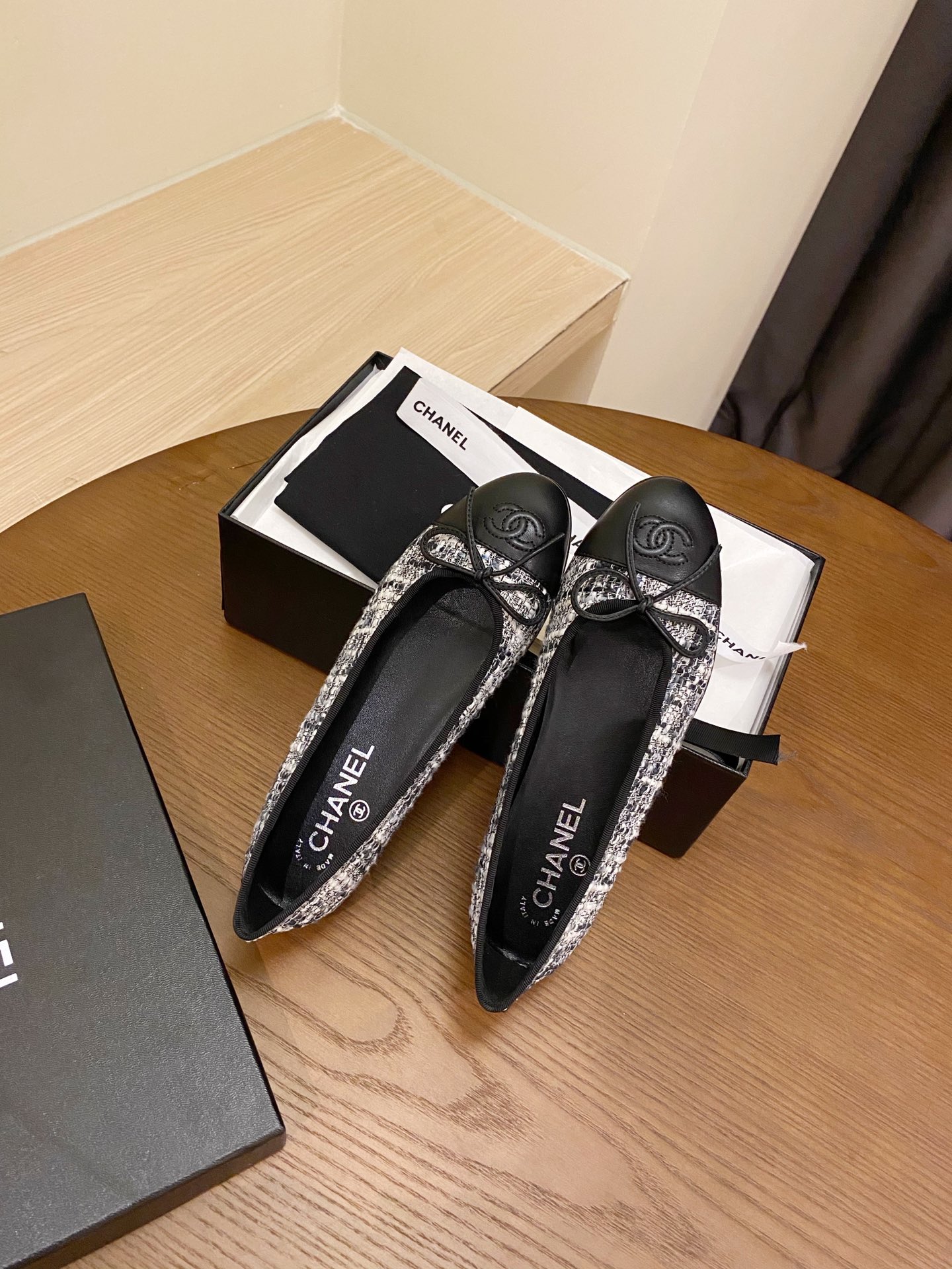 Chanel Ballerinas Fabric & Grosgrain 21 - vstockx