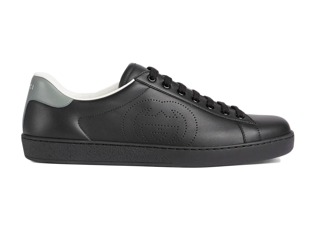 Gucci Ace Perforated Interlocking G Black - vstockx