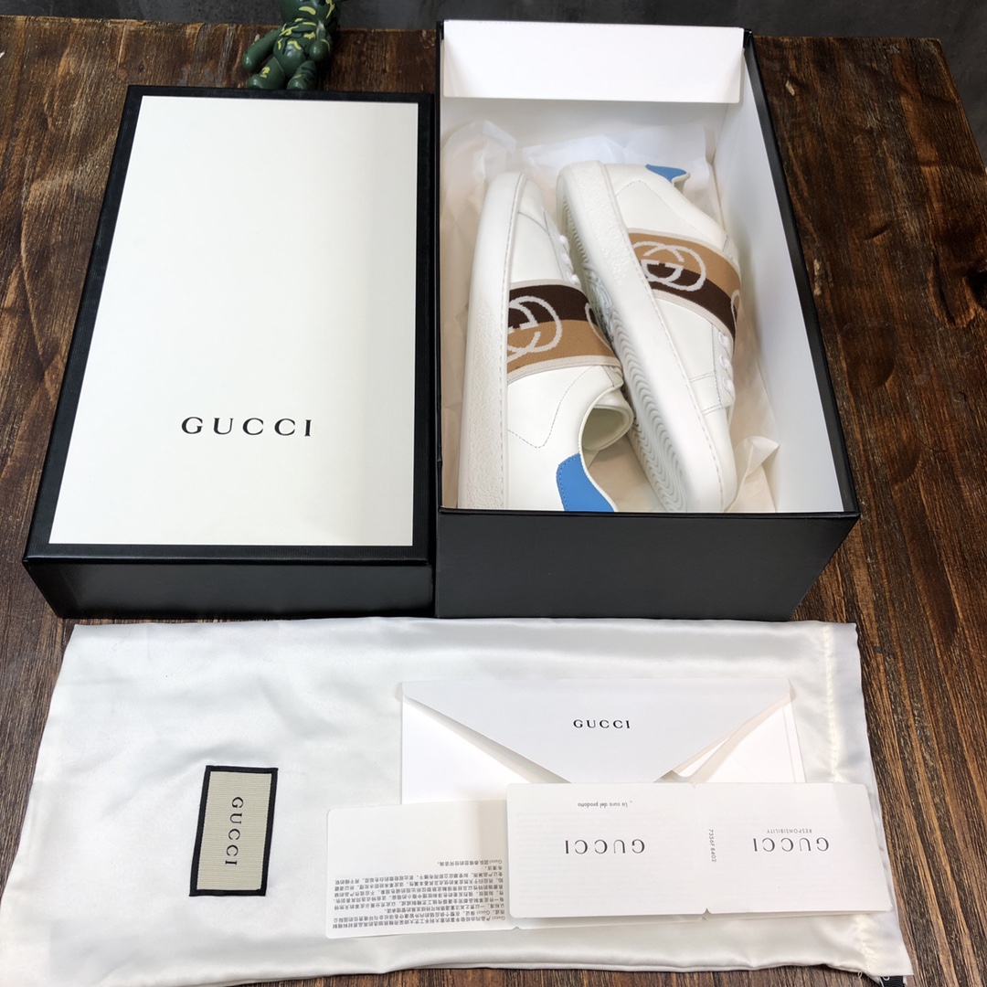 Gucci Ace Brown Interlocking G - vstockx