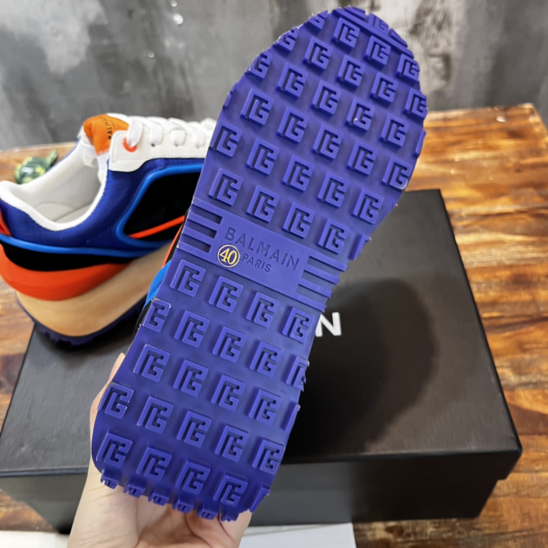 Balmain Velvet nylon and mesh low-top Racer sneaker 18 - vstockx