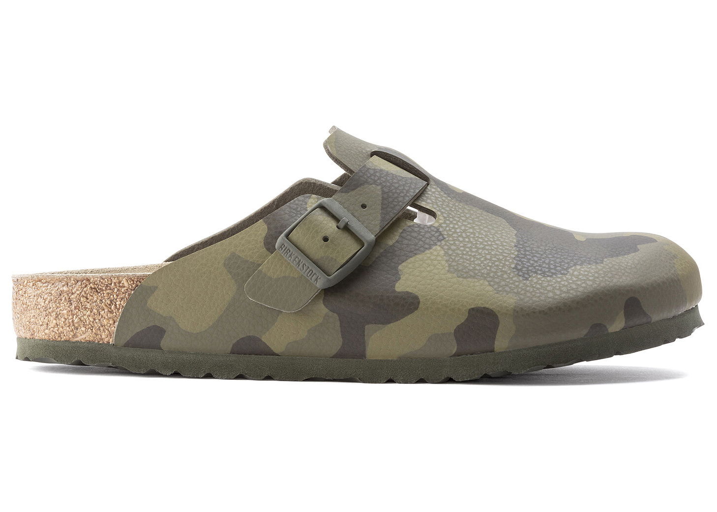 Birkenstock Boston Birko-Flor Desert Soil Camo Green - vstockx