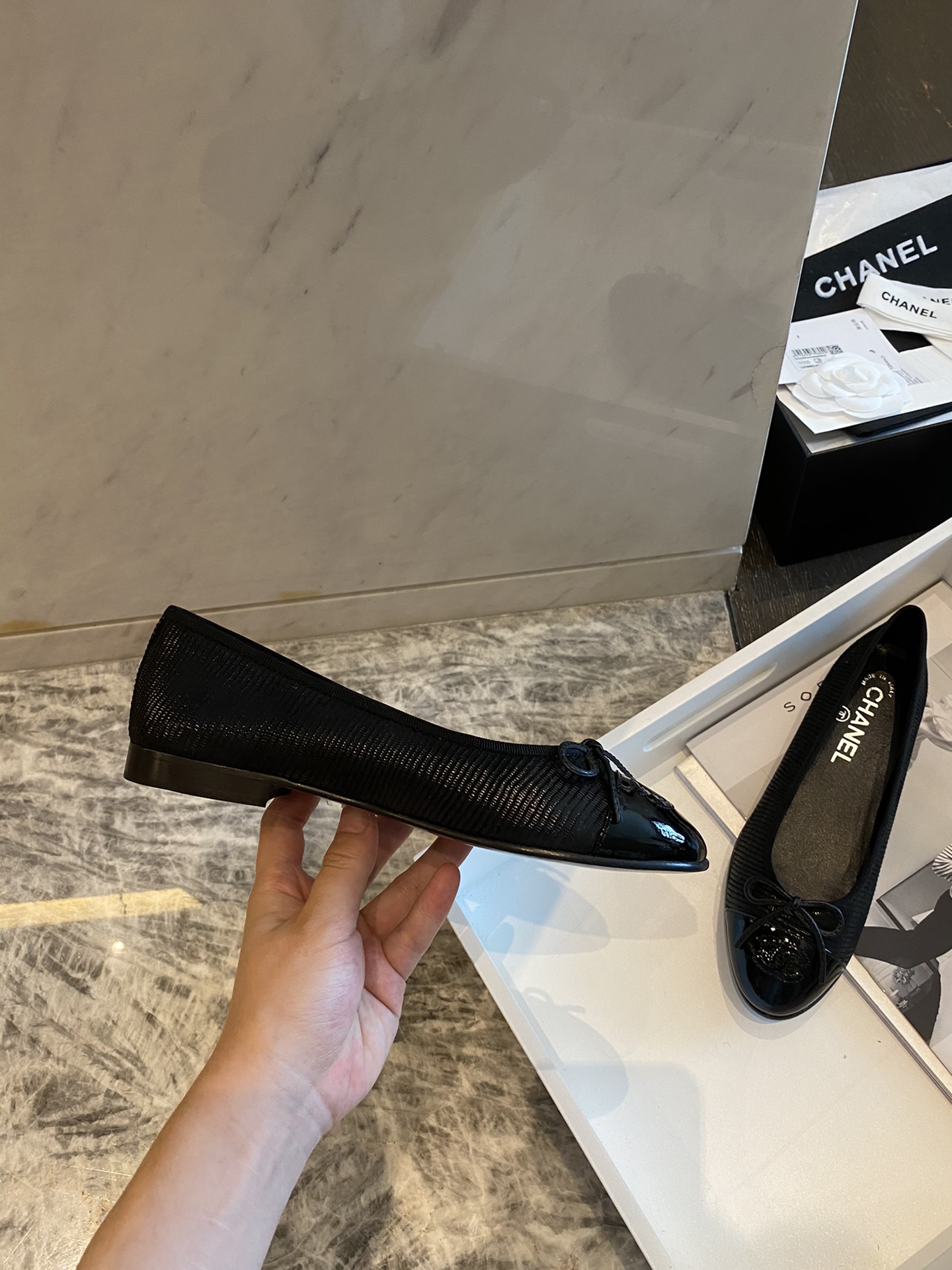 Chanel Ballerinas Fabric & Grosgrain 13 - vstockx