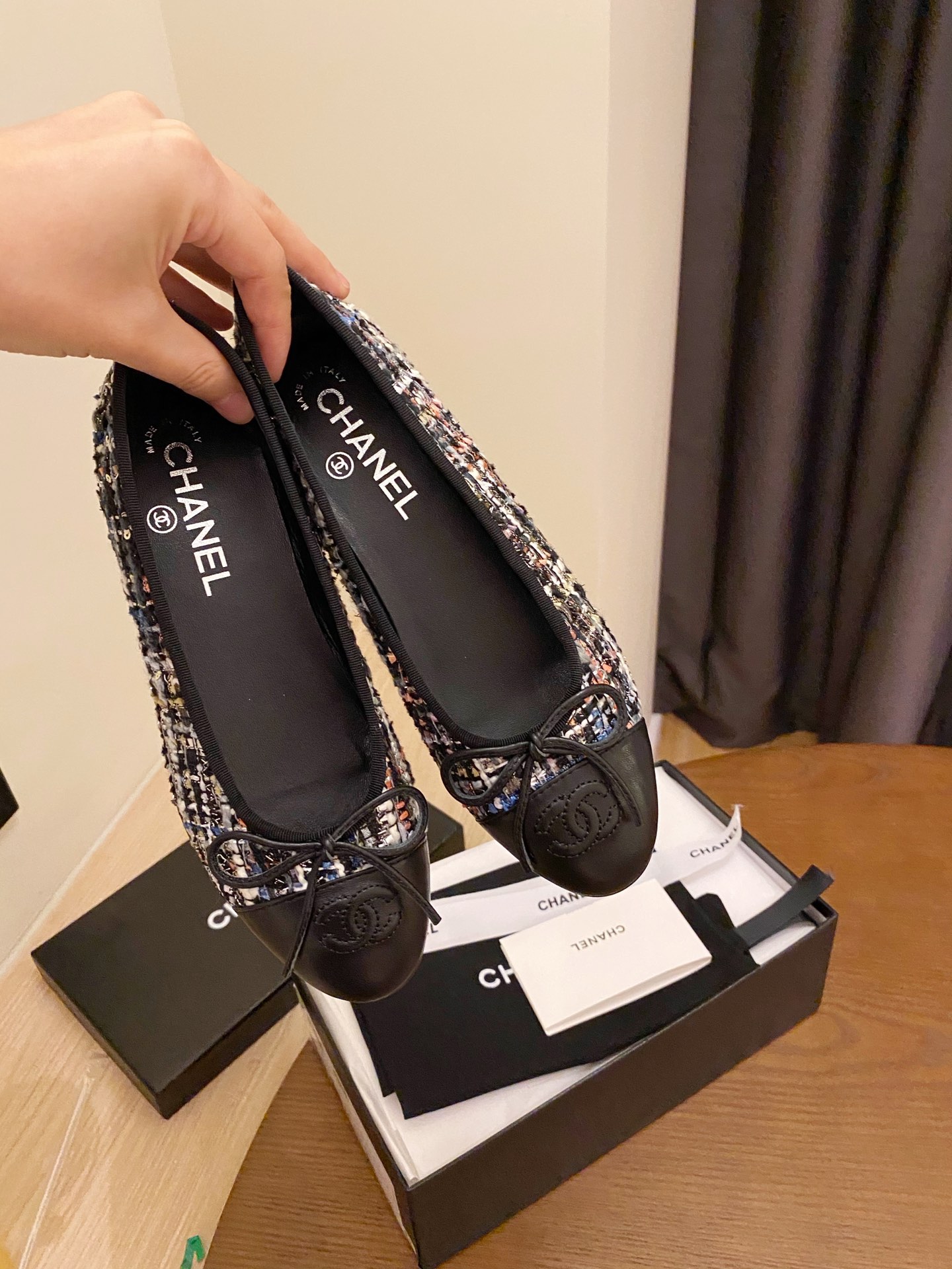 Chanel Ballerinas Fabric & Grosgrain 30 - vstockx