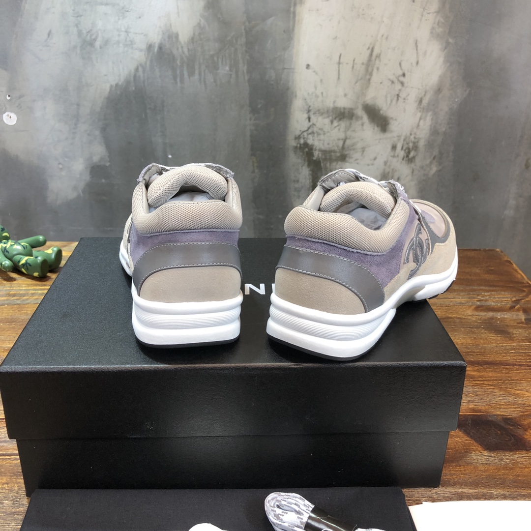 Chanel Fabric & Suede Calfskin Low Top Sneaker 46 - vstockx