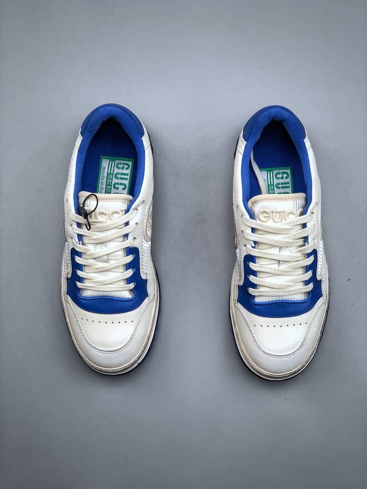 Gucci MAC80 Sneaker Off white and blue leather - vstockx