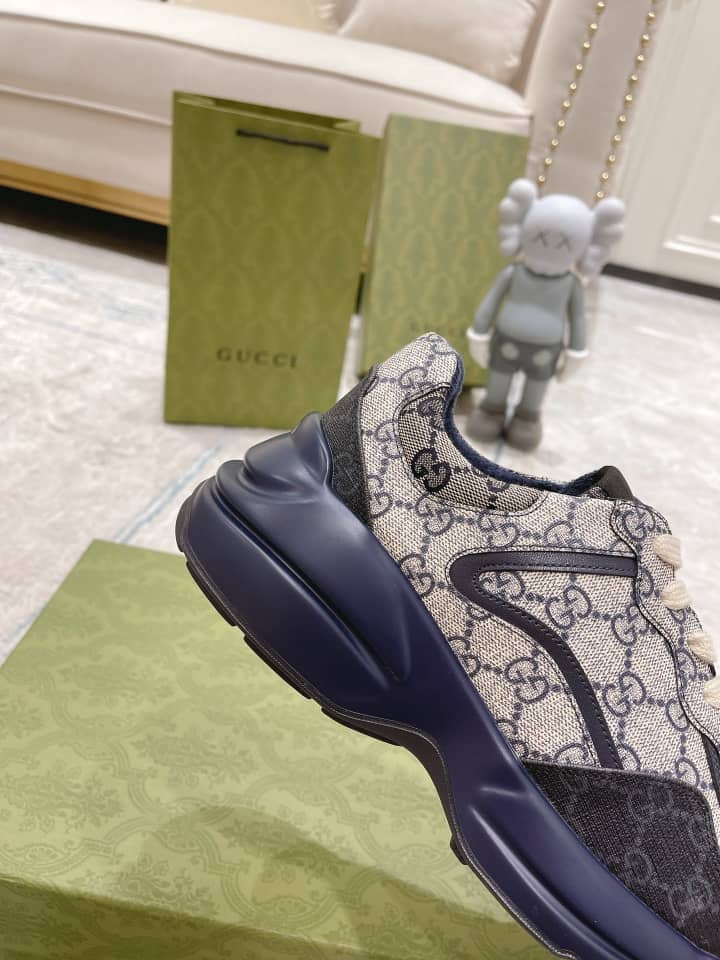 Gucci Rython GG Grey Navy - vstockx