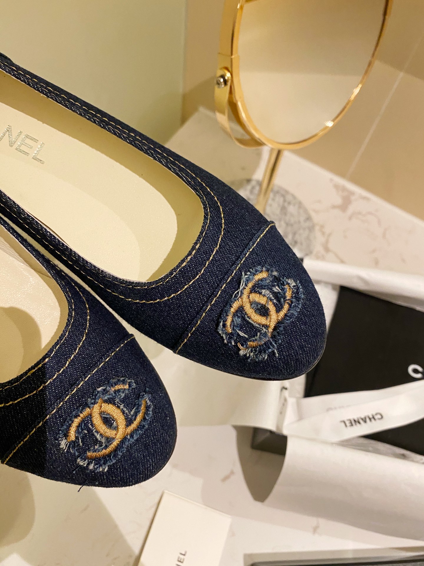 Chanel Ballerinas Fabric & Grosgrain 17 - vstockx