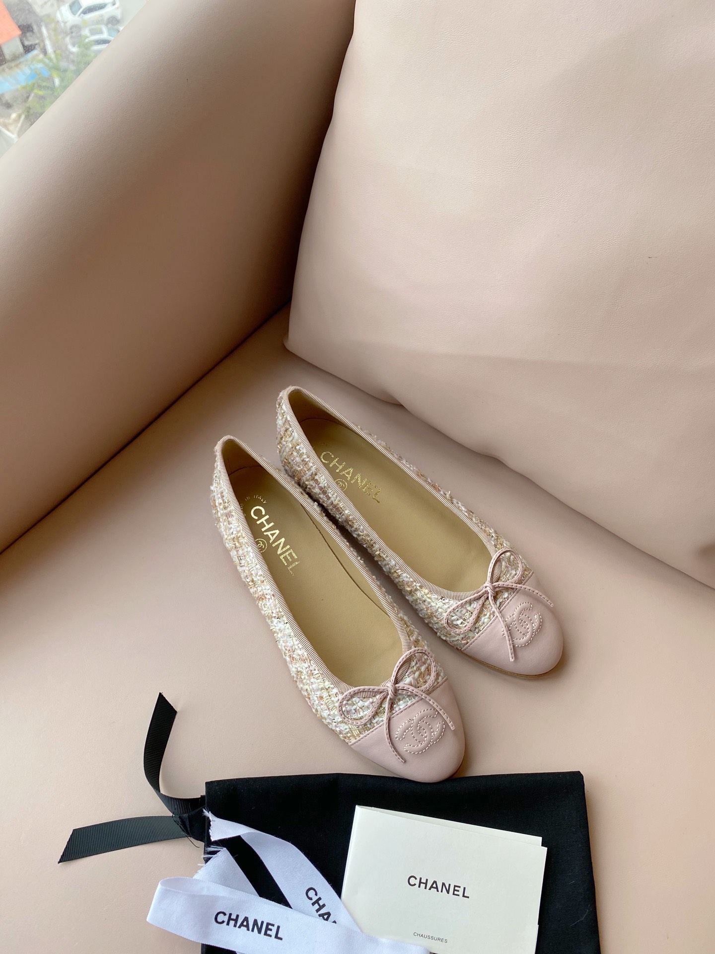 Chanel Ballerinas Fabric & Grosgrain 27 - vstockx