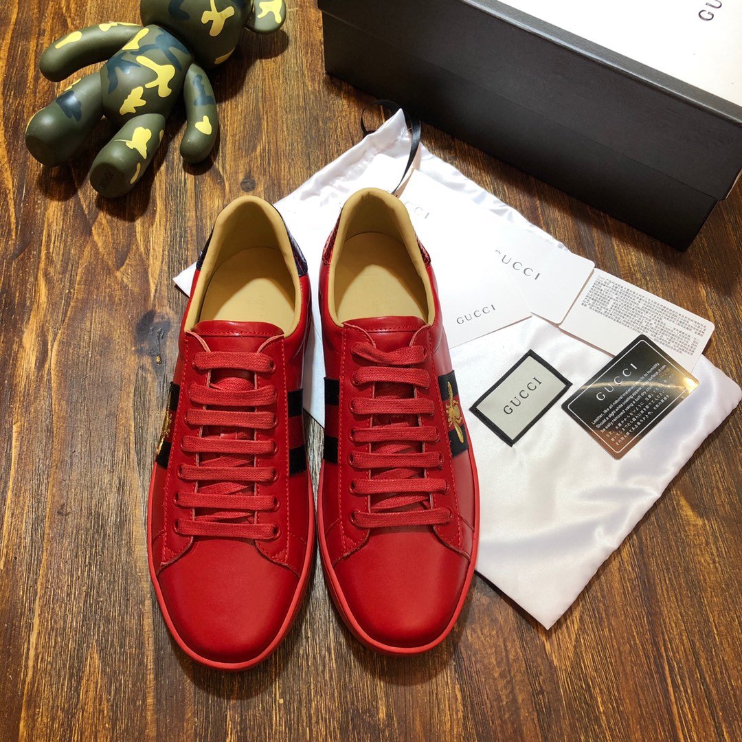 Gucci Ace Embroidered Bee - vstockx