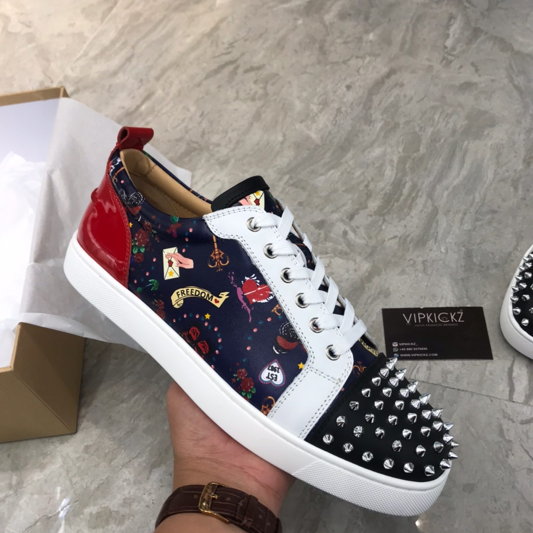 Christian Louboutin Louis Junior Spikes Orlato Flat Sneakers 58 - vstockx