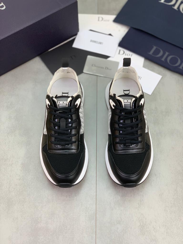 Dior B25 Runner Black Grey Oblique Leather - vstockx