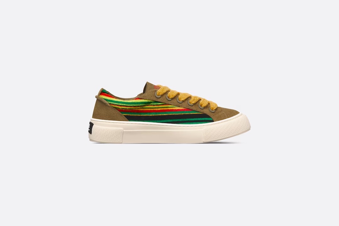 DIOR TEARS B33 SNEAKER - LIMITED AND NUMBERED EDITION Yellow Multicolor Mohair and Brown Suede - vstockx