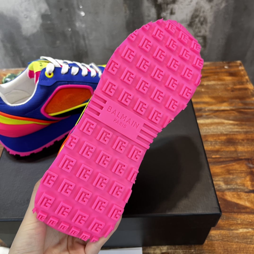 Balmain Velvet nylon and mesh low-top Racer sneaker 21 - vstockx