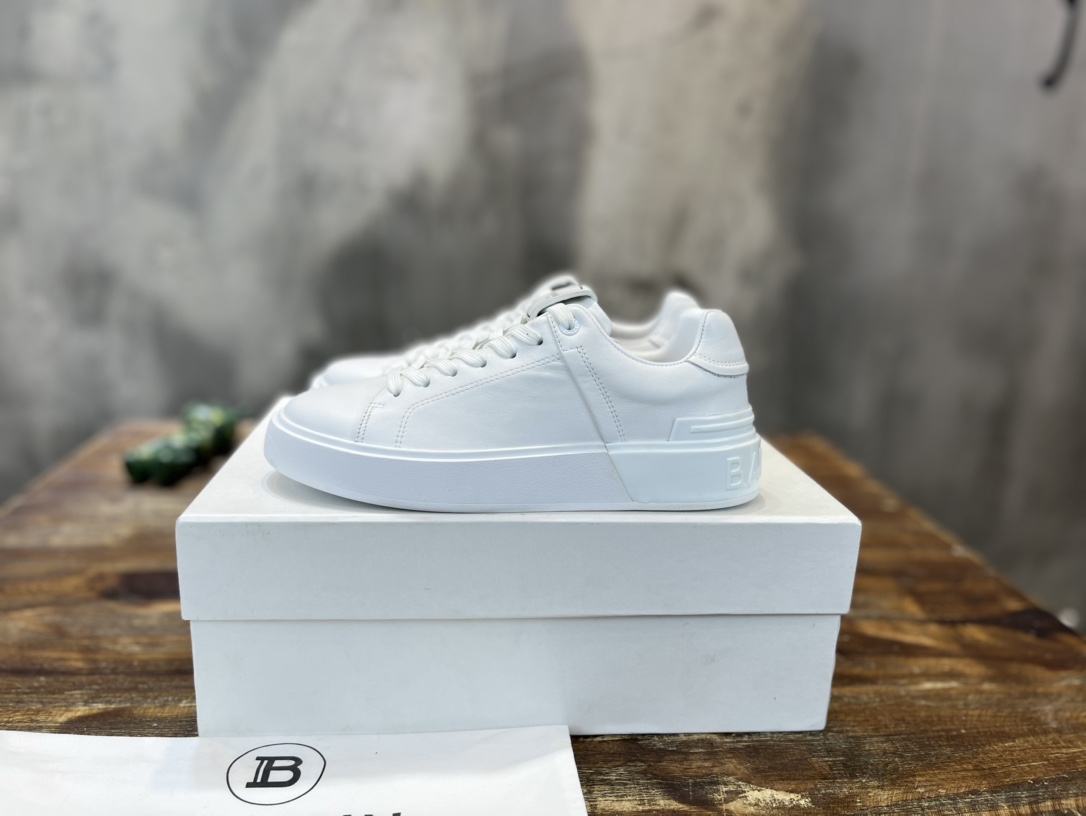 Balmain B-Court Low-Top White - vstockx