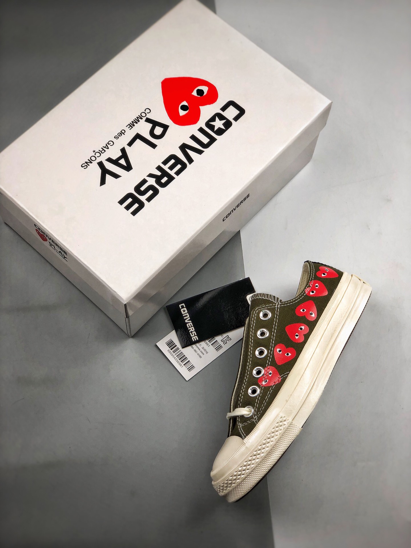 Converse Chuck Taylor All-Star 70 Ox Comme des Garcons Multi Heart Green - vstockx