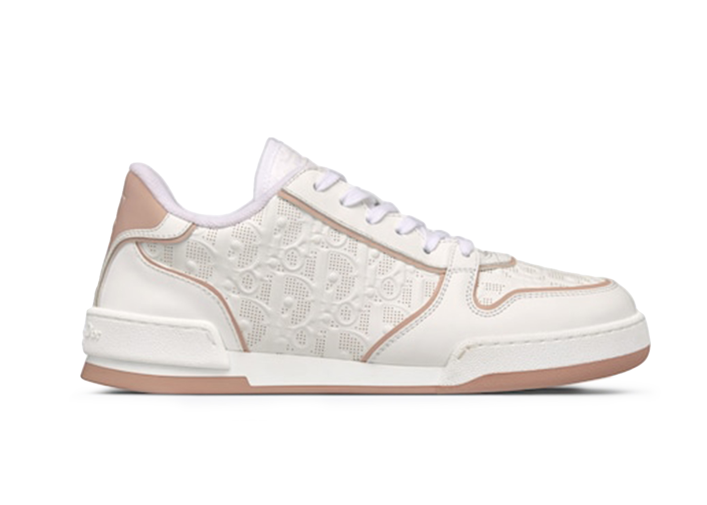 Dior One White and Nude Dior Oblique Perforated Calfskin (Women's) - vstockx