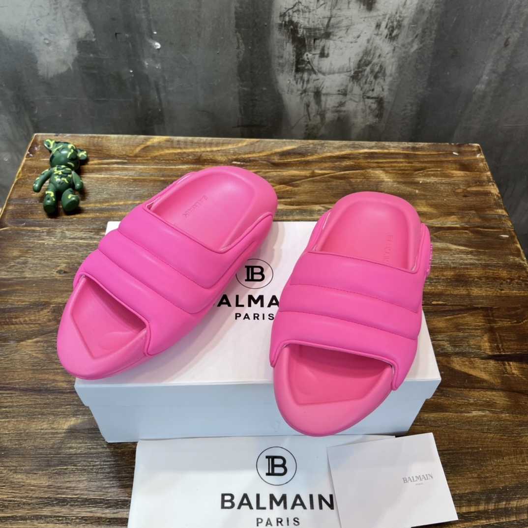 Balmain Quilted leather B-IT mules 6 - vstockx