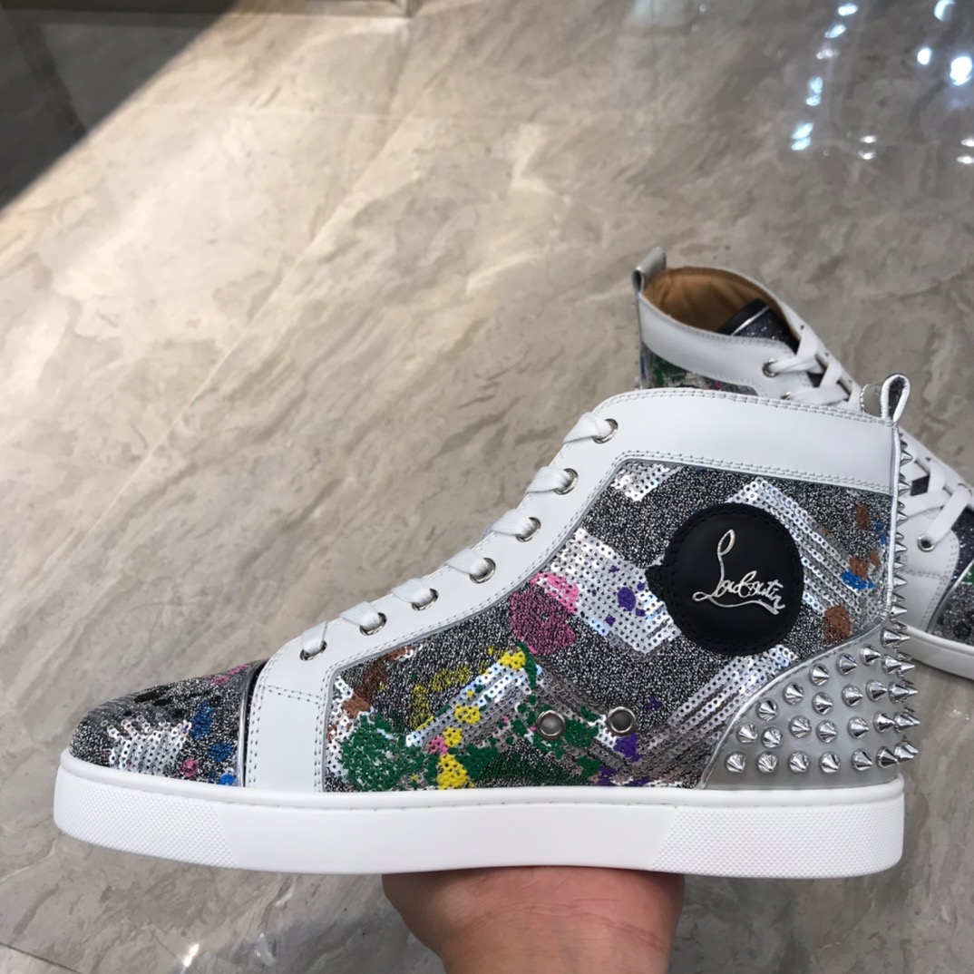 Christian Louboutin Louis Junior Spikes Orlato Flat Sneakers 28 - vstockx