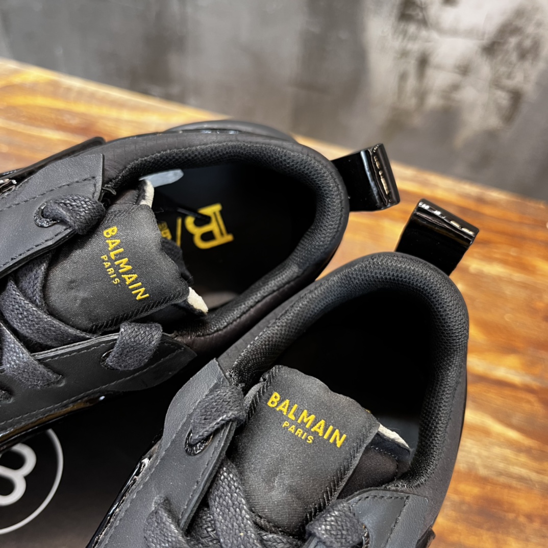 Balmain Velvet nylon and mesh low-top Racer sneaker 20 - vstockx