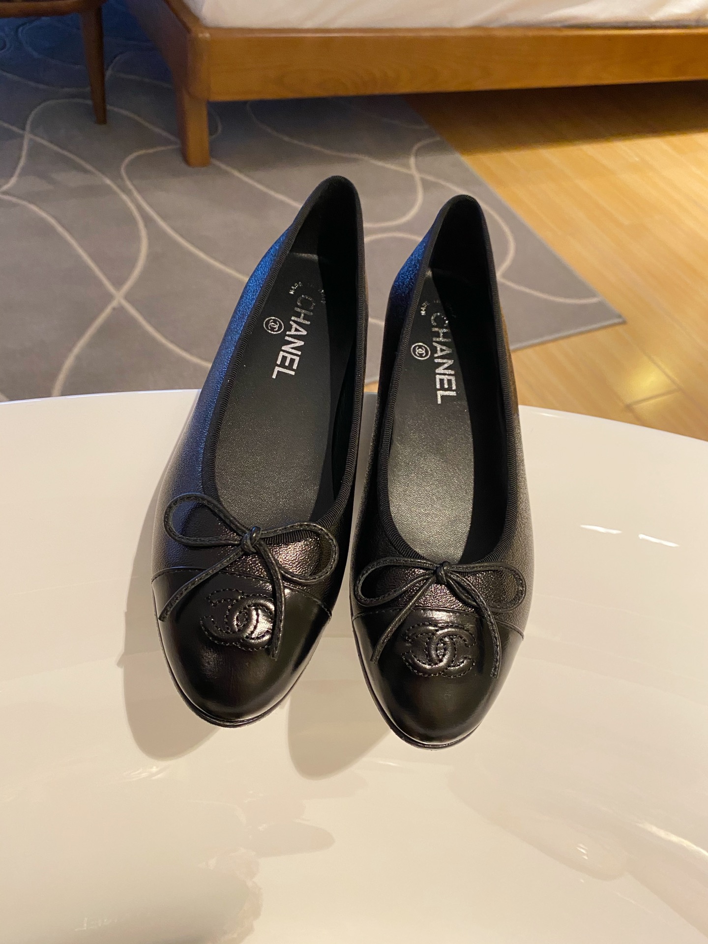 Chanel Ballerinas Fabric & Grosgrain 8 - vstockx