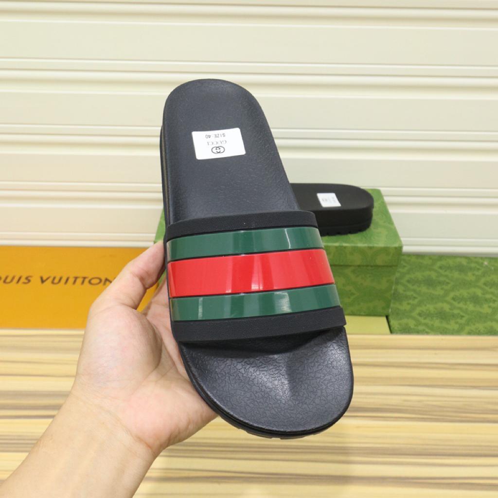 Gucci Web Slide Sandal Black - vstockx