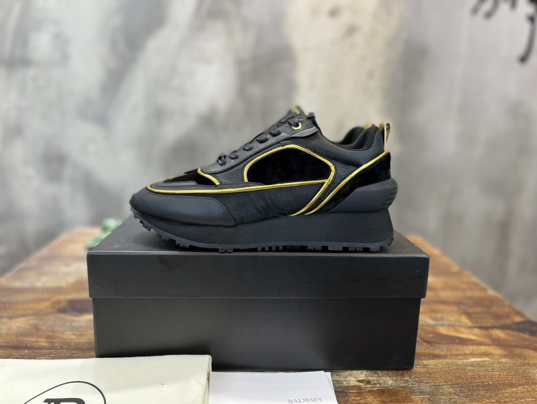 Balmain Velvet nylon and mesh low-top Racer sneaker 19 - vstockx