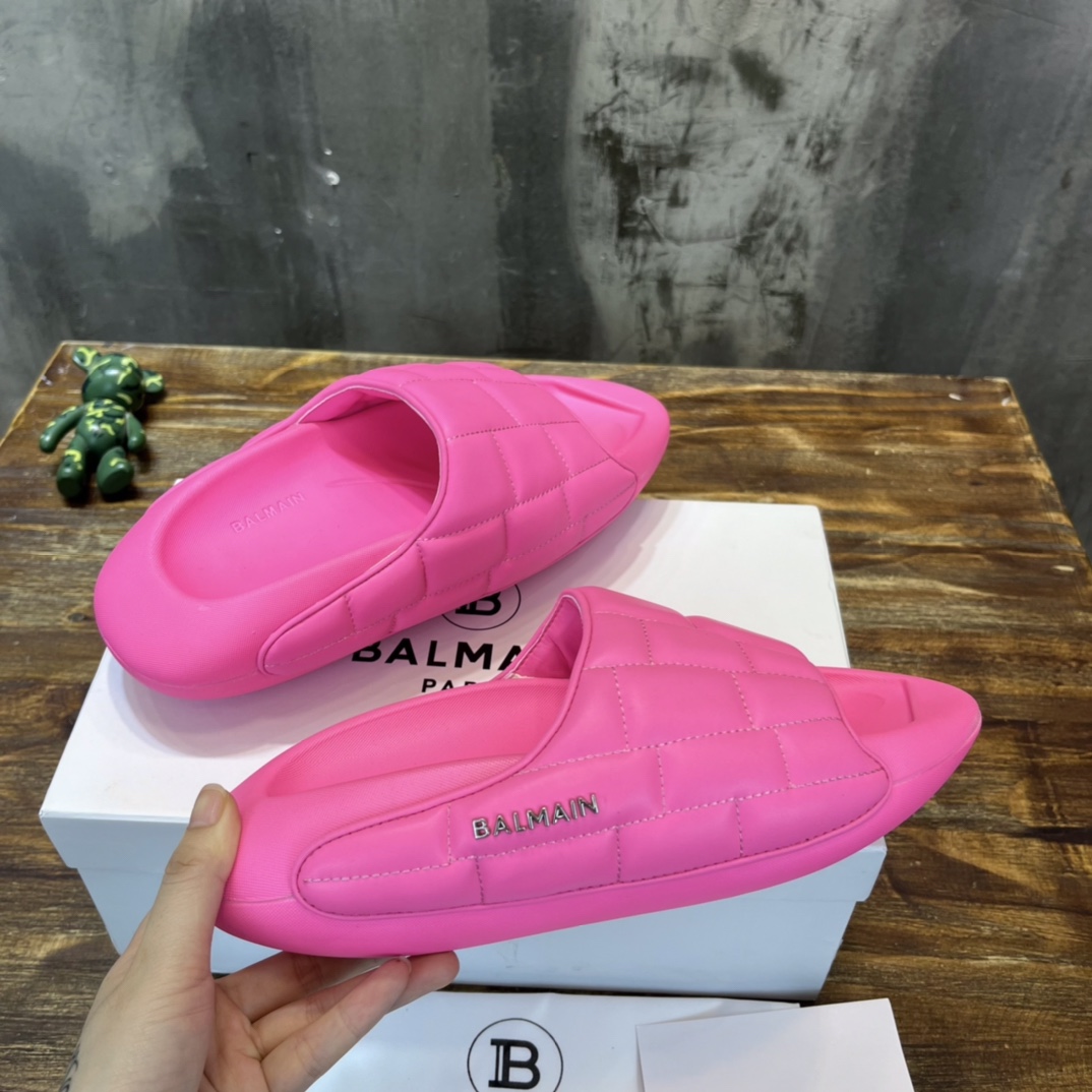 Balmain Quilted leather B-IT mules 2 - vstockx