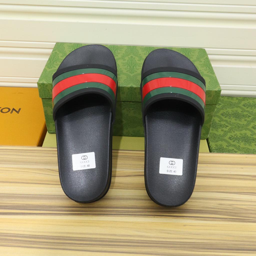 Gucci Web Slide Sandal Black - vstockx